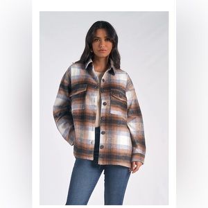 Elan | Riley Plaid Shacket